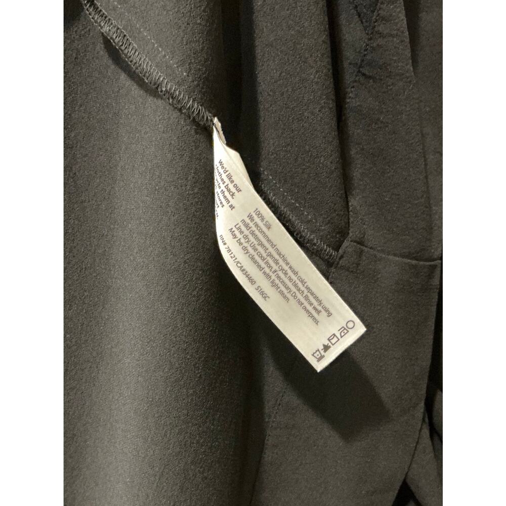 Eileen Fisher Silk Shift Dress Black XS Oversized Minimalist w/Pockets - Picture 5 of 5